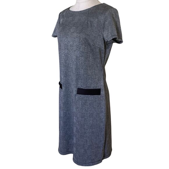 Enfocus Studio Sparkly Silver-Threaded Gingham Mini Dress Back and Grey Size 8 - Picture 2 of 12